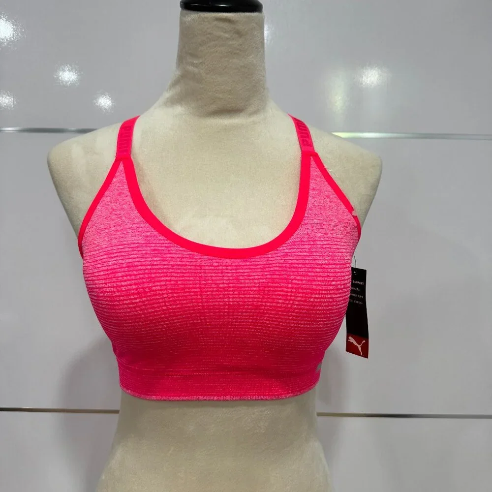 PUMA Women's Seamless Sports Bra with Removable Cups, NEW, Size L - Picture 1 of 9